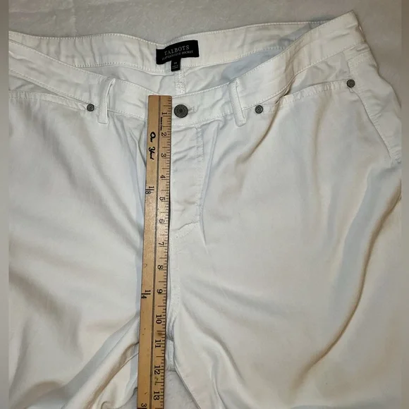 Talbots Cream Cropped Pants with Button Detail - Picture 6 of 8